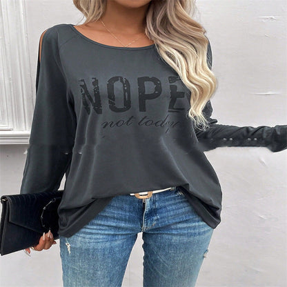 European And American New Casual Thin Letter T-shirt