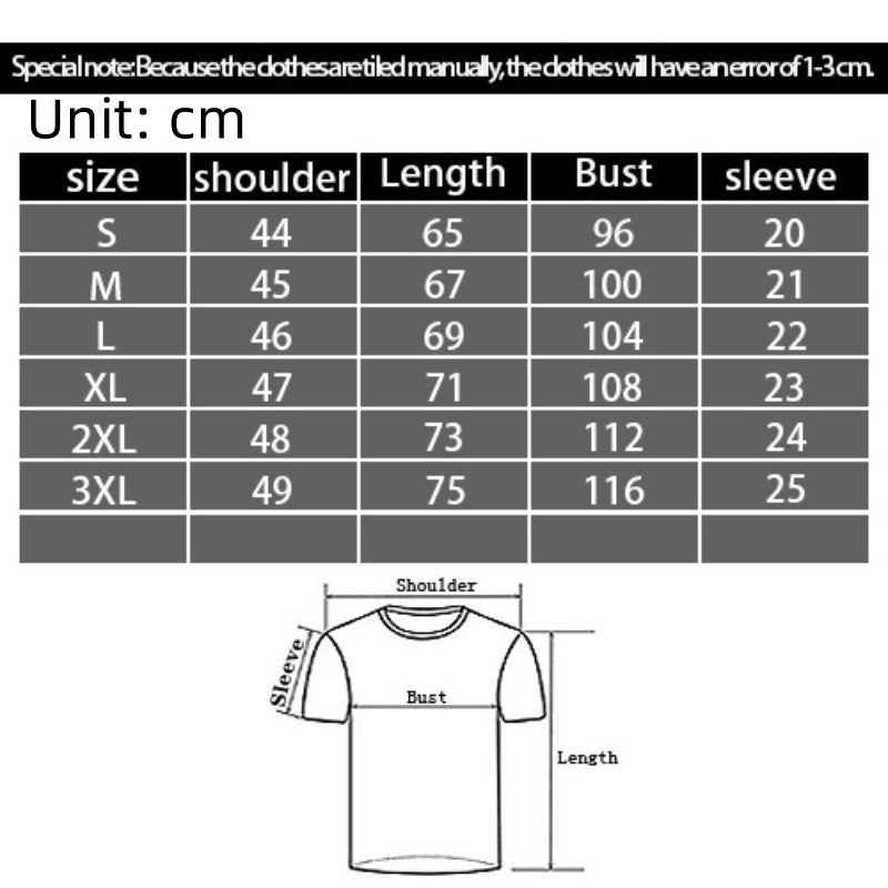 Men's 3D Digital Printing Casual Round Neck Short Sleeves