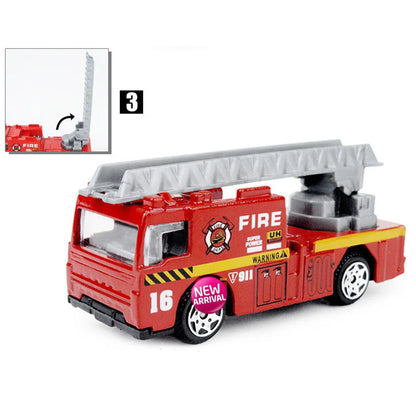 6PCS/Set 1:87 Firefighter Fire Fighting Truck Engine Helicopter Control Operator Protection Fireman Kids