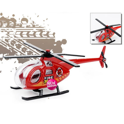 6PCS/Set 1:87 Firefighter Fire Fighting Truck Engine Helicopter Control Operator Protection Fireman Kids