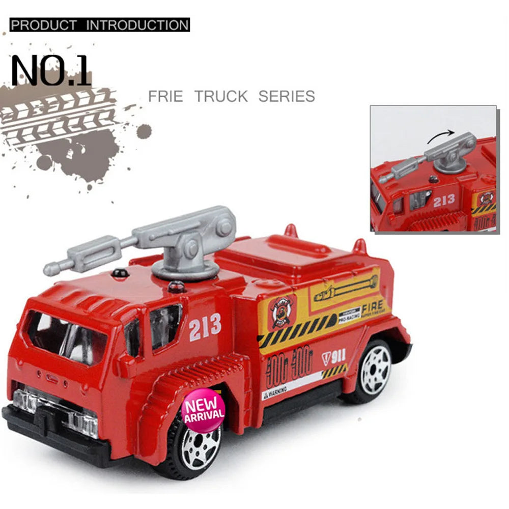 6PCS/Set 1:87 Firefighter Fire Fighting Truck Engine Helicopter Control Operator Protection Fireman Kids