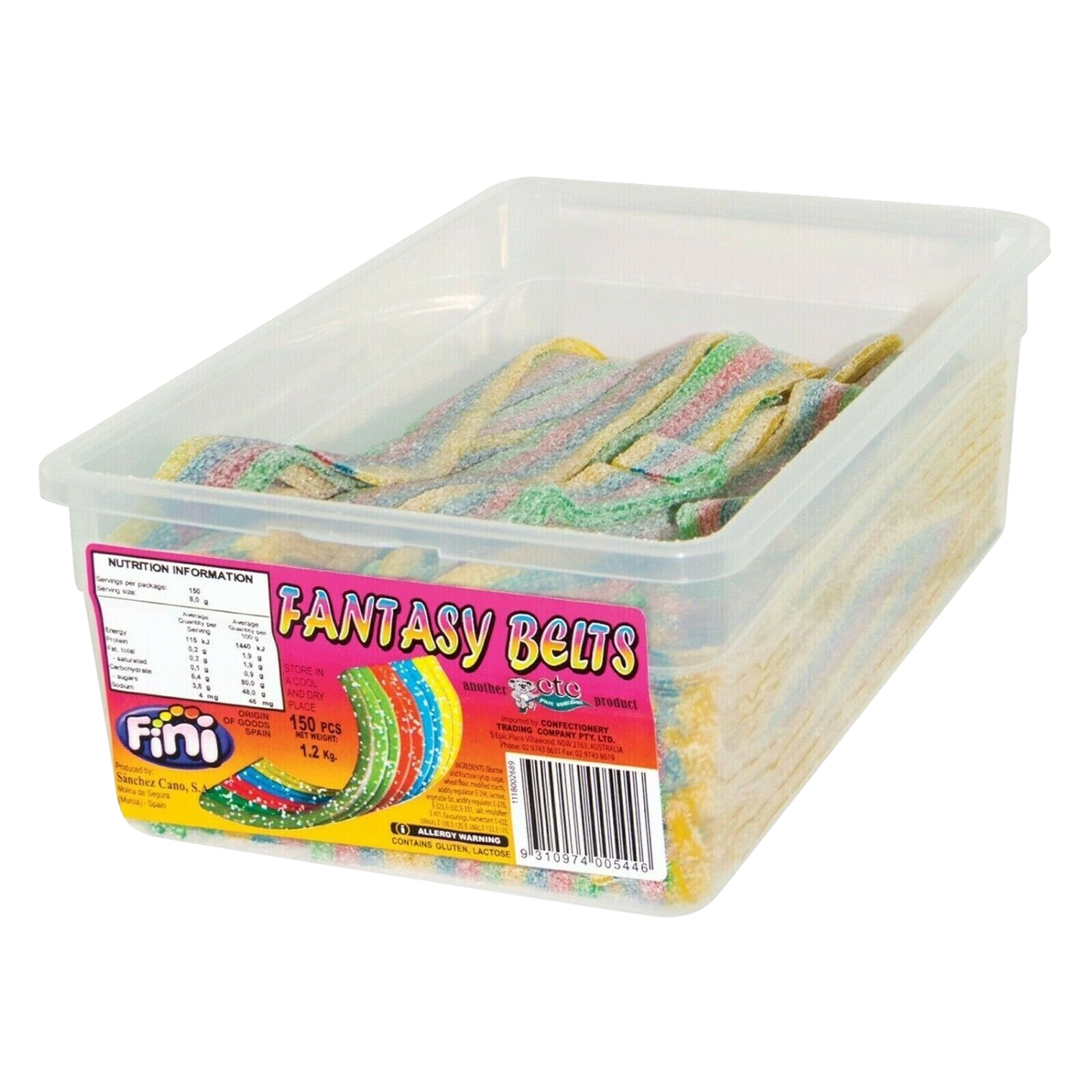 Fini Fantasy Belts Sour Rainbow 100g